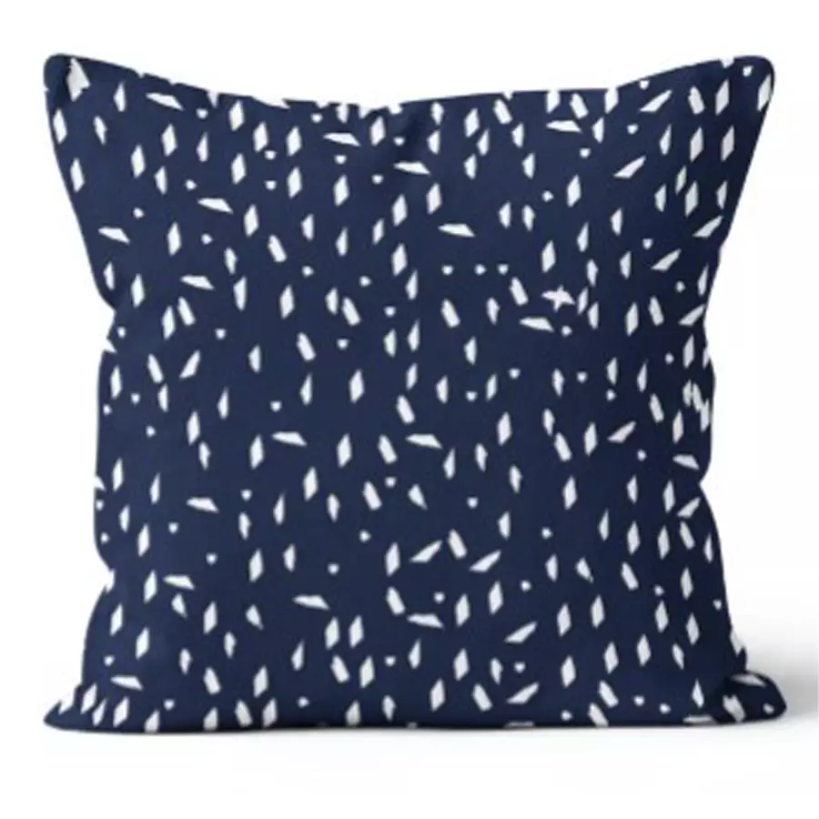 24 Square Brush Fleck Navy Pillow
