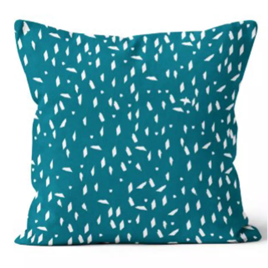24” Square Brush Fleck Teal Pillow