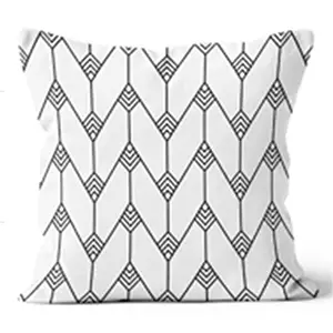 20” Square Fineline Herringbone Black Pillow