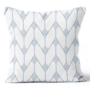 20” Square Fineline Herringbone Glacier Blue Pillow