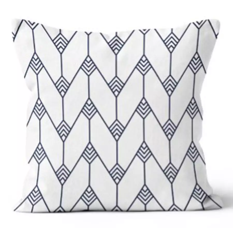 20” Square Fineline Herringbone Navy Pillow