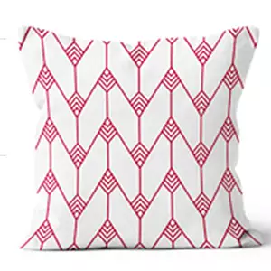 20” Square Fineline Herringbone Cherry Pillow