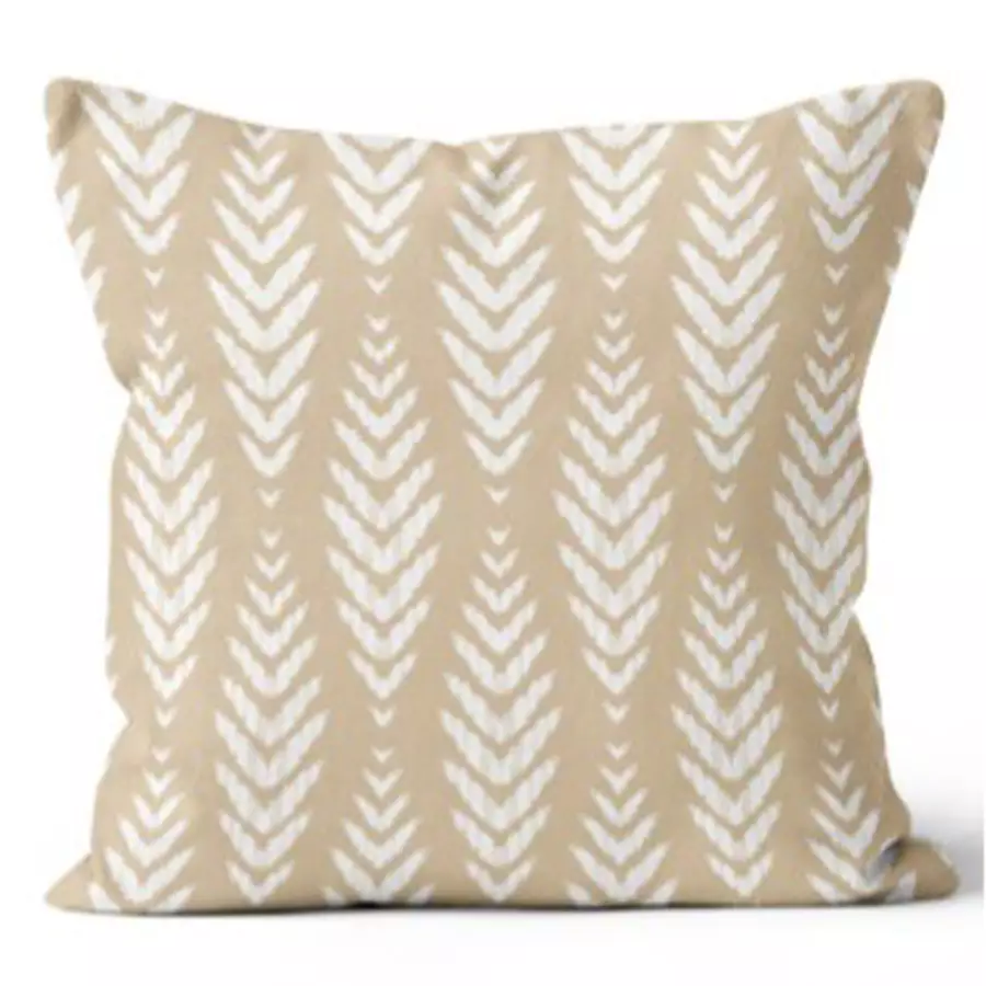 20 Square Fern Leaf Beige Pillow