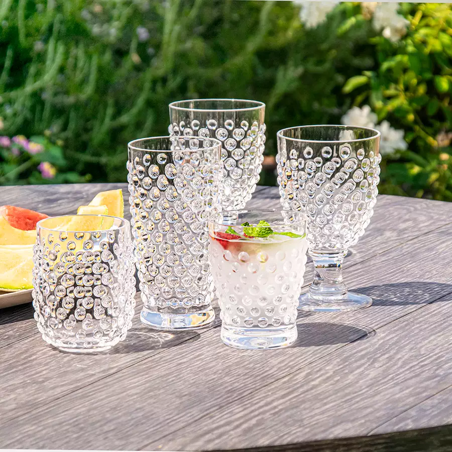 17 oz Hobnail Clear Goblet