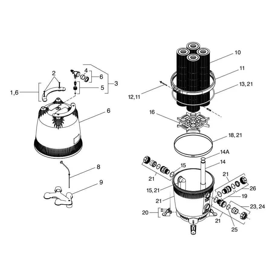 Jandy/Zodiac - Cartridge Filter Parts - CV Series
