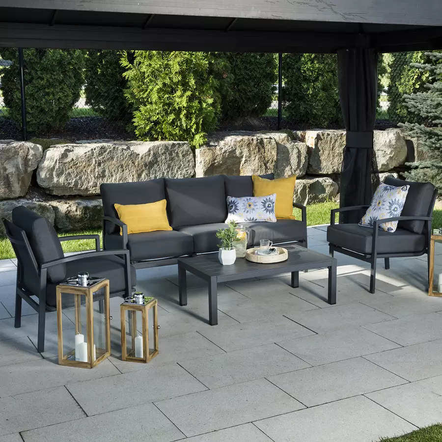 Four Piece Deep Seating Grey