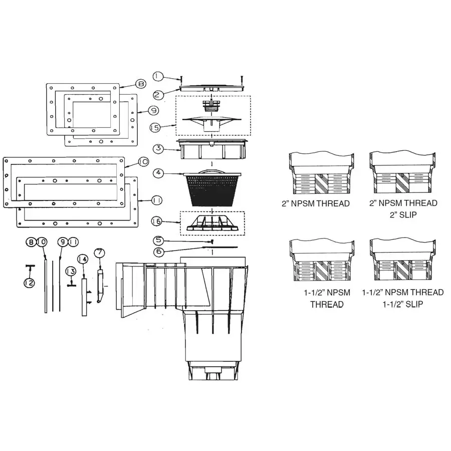 Pentair - Skimmer Parts - Bermuda Skimmer