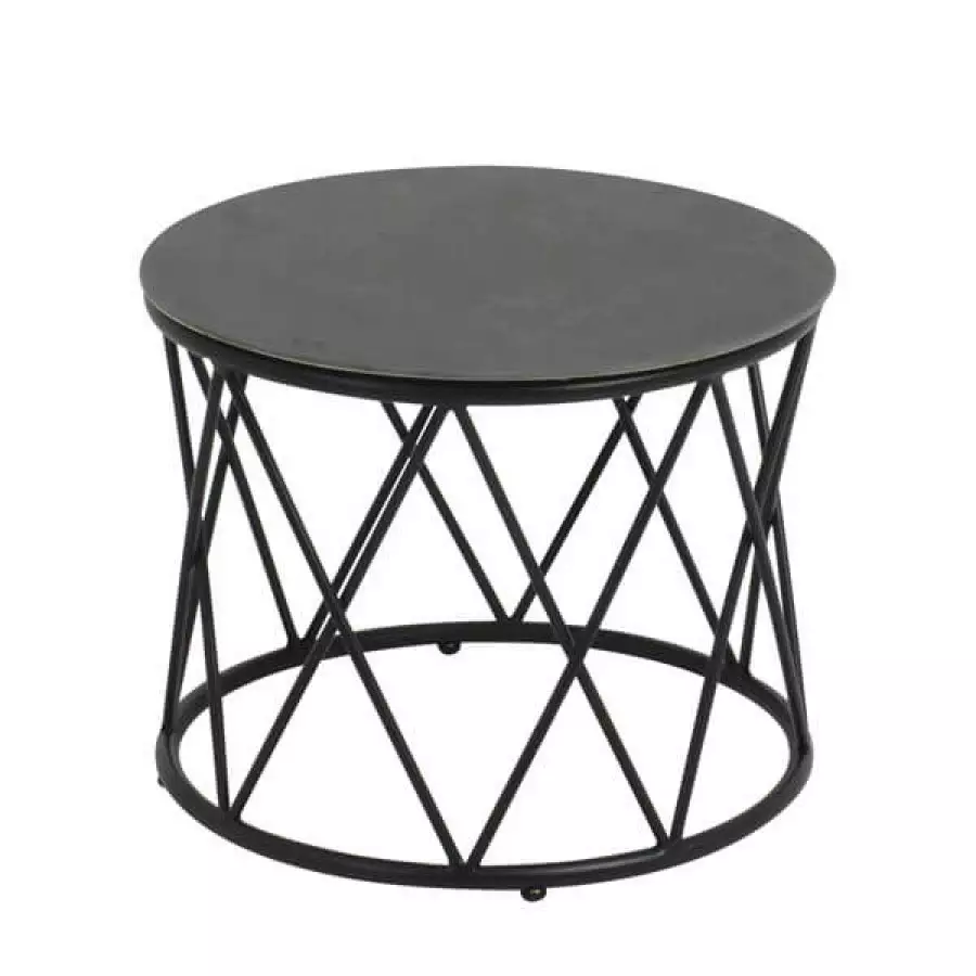 22" Round Cross Base Side Table Charcoal