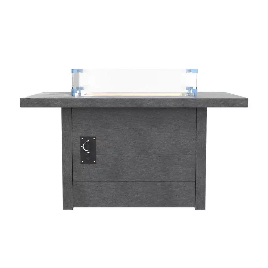 48" x 30" CRP Rectangular Fire Table, Grey