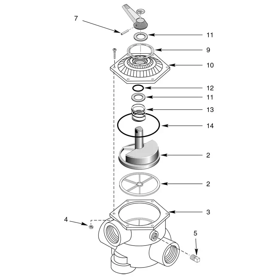 Sta-Rite - Valve Parts - Multiport Side Mount 1-1/2" Valves