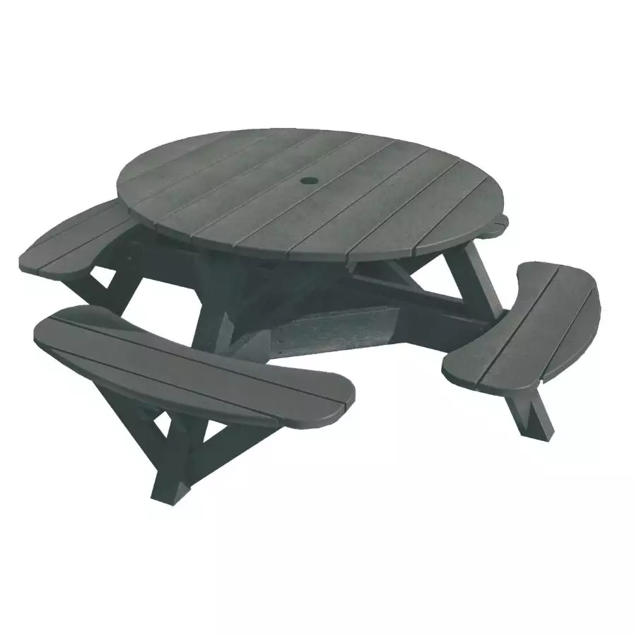 51" Round Picnic Table Slate Grey