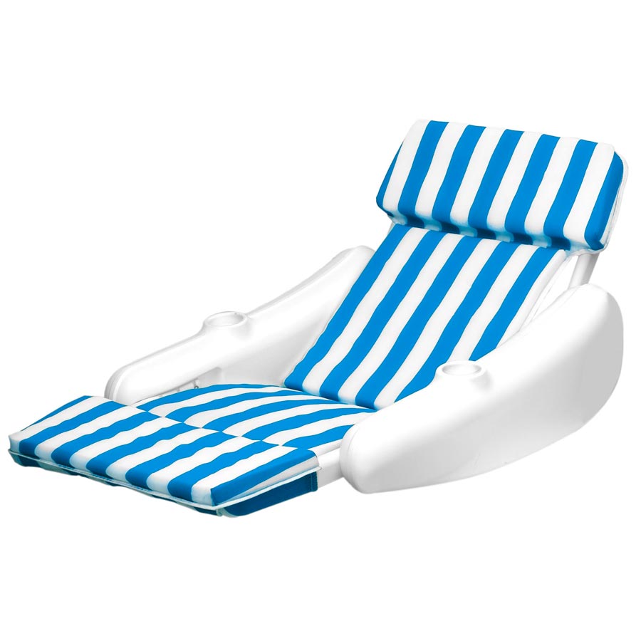 Blue/White Swimline SunChaser Luxury Floating Pool Lounger 