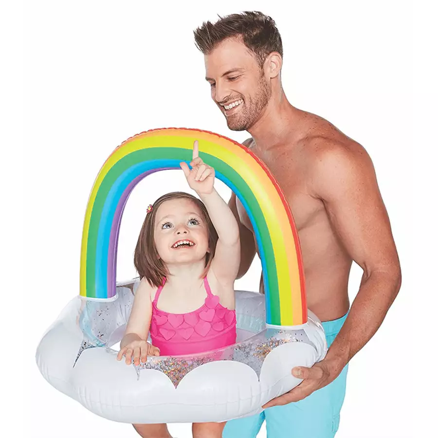 Happy Lil Rainbow Cloud Canopy Pool Ring Float