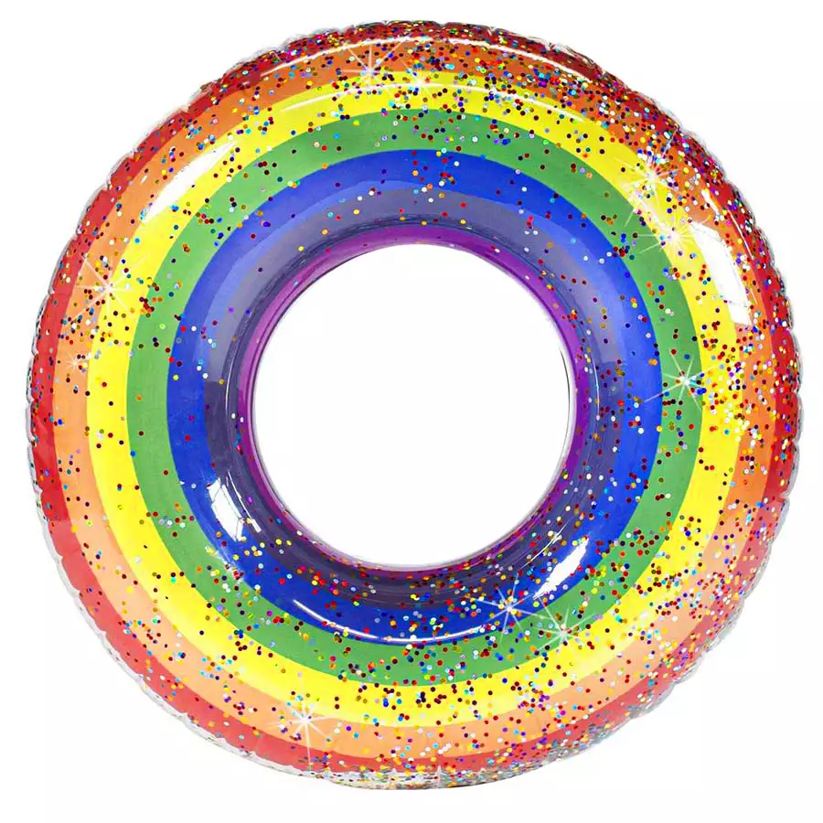 Rainbow Glitter Pool Tube