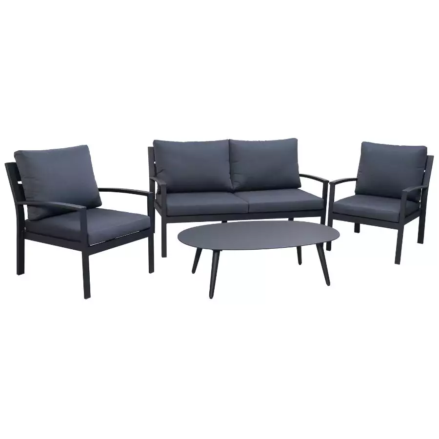 Clara Deep Seating 4 Piece Set Black