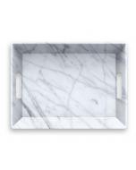 19.5" x 14.5" Carrara Handled Serve Tray 