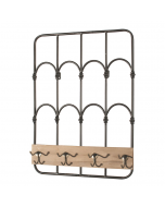 Hook Rack Metal/Wood Black 