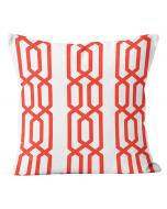 20" Square Chainlink White/Coral Pillow