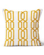 20" Square Chainlink White/Mustard Pillow