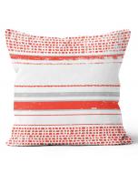 20" Square Pindot Stripe Coral Pillow