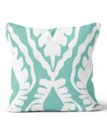 24" Square Jacquard Aqua Pillow