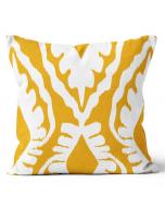 24" Square Jacquard Mustard Pillow