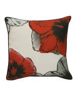 18" Square Cushion, Red Poppy