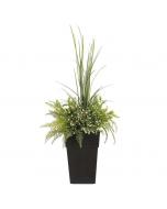 48" Assorted Fern With White Flower Potted