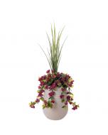 Purple Bougainvillea With Grey Terrazzo Beige Pot, 55”