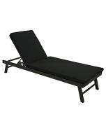 Black/Black Resin Wicker Chaise Lounge