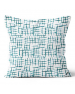 20” Square Painted Net Teal Pillow