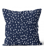24” Square Brush Fleck Navy Pillow