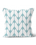 20” Square Fineline Herringbone Teal Pillow