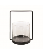 Black Lantern With Clear Glass Small