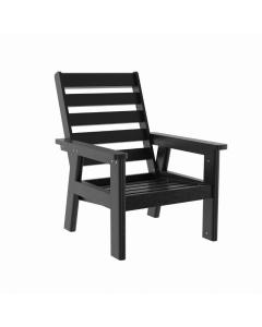 Charleston High Back Arm Chair Black