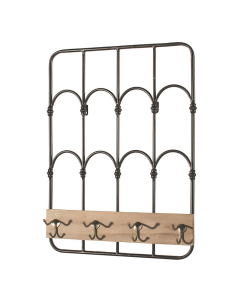 Hook Rack Metal/Wood Black 