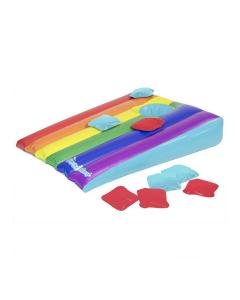 Rainbow Inflatable Cornhole Toss Floating Pool Game