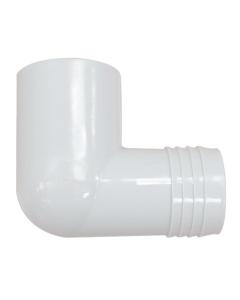 PVC SCH 40, 90 Degree Elbow 1 1/2" Socket Male Insert (SPIG) X 1 1/2" Barbed