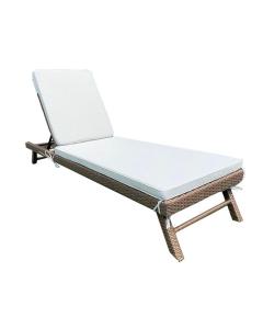 Brown/Grey Resin Wicker Chaise Lounge