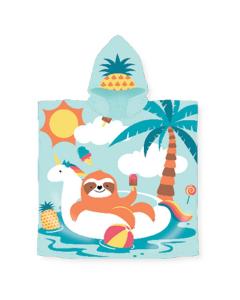 Sloths Hooded Pool Towel for Kids