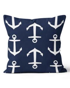 20" Square Navy Anchor Pillow