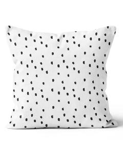 20" Square Polka Dot Black Pillow