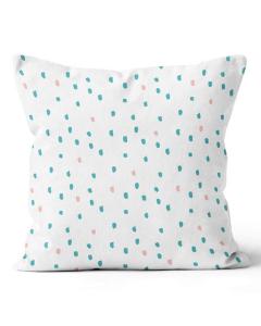 20" Square Polka Dot Turquoise/Pink Pillow