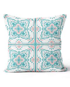 20" Square Quadra Medallion Pink/Turquoise Pillow