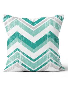 20" Square Chevron Multi Aqua Pillow