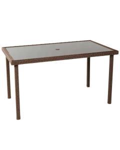 36" X 60" Rectangle Glass Table Taupe