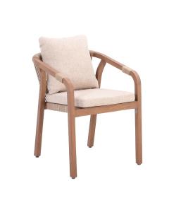 Rimini Dining Chair Teak/Rope Brown