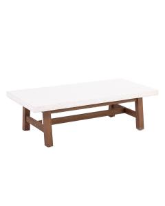 Rimini 50" x 25.6" Coffee Table Teak/Terrazo