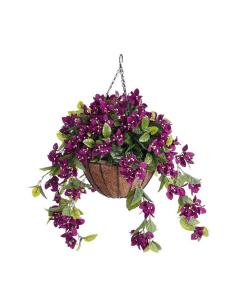 Purple Bougainvillea Outdoor Hanging Flower Basket, 24" x 22"