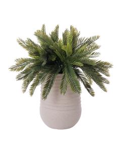 Cycas Arrangement With Grey Terrazzo Beige Pot, 26" x 20”